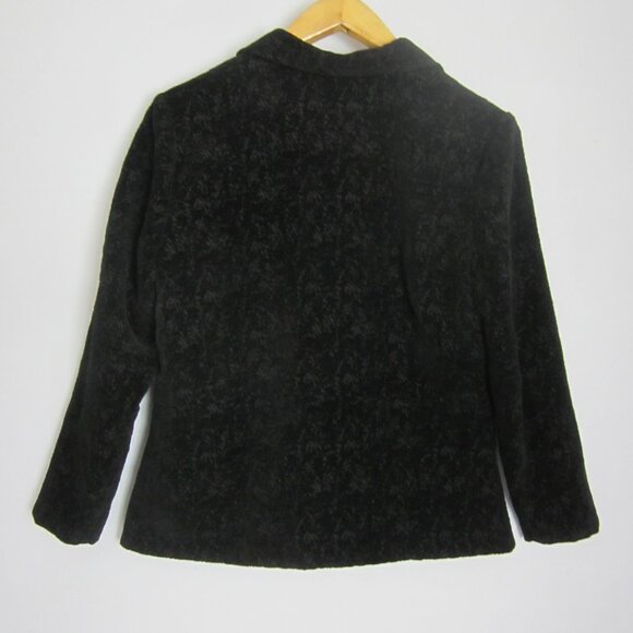 Habitat Womens Small Black Long Sleeve Textured Velour Blazer Jacket S - Picture 3 of 5